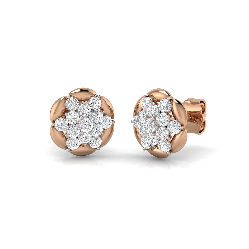 Rose Gold Floral Studs
