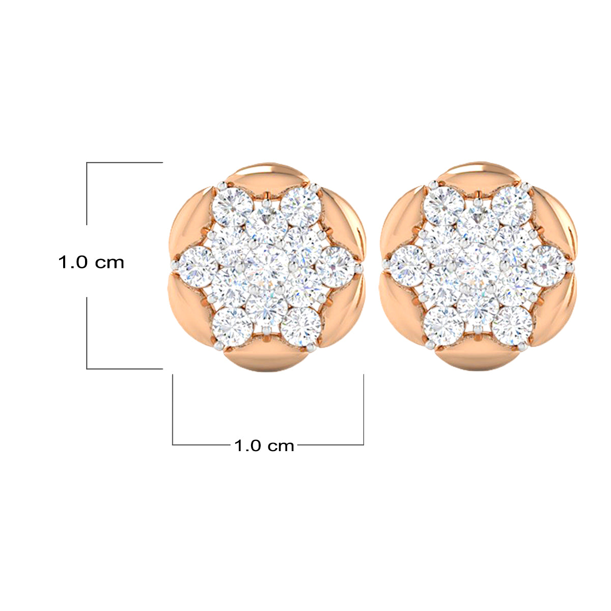 Rose Gold Floral Studs