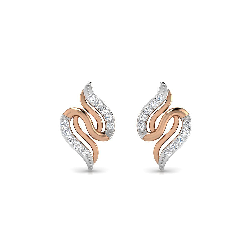 Rose Gold Ribbon Studs