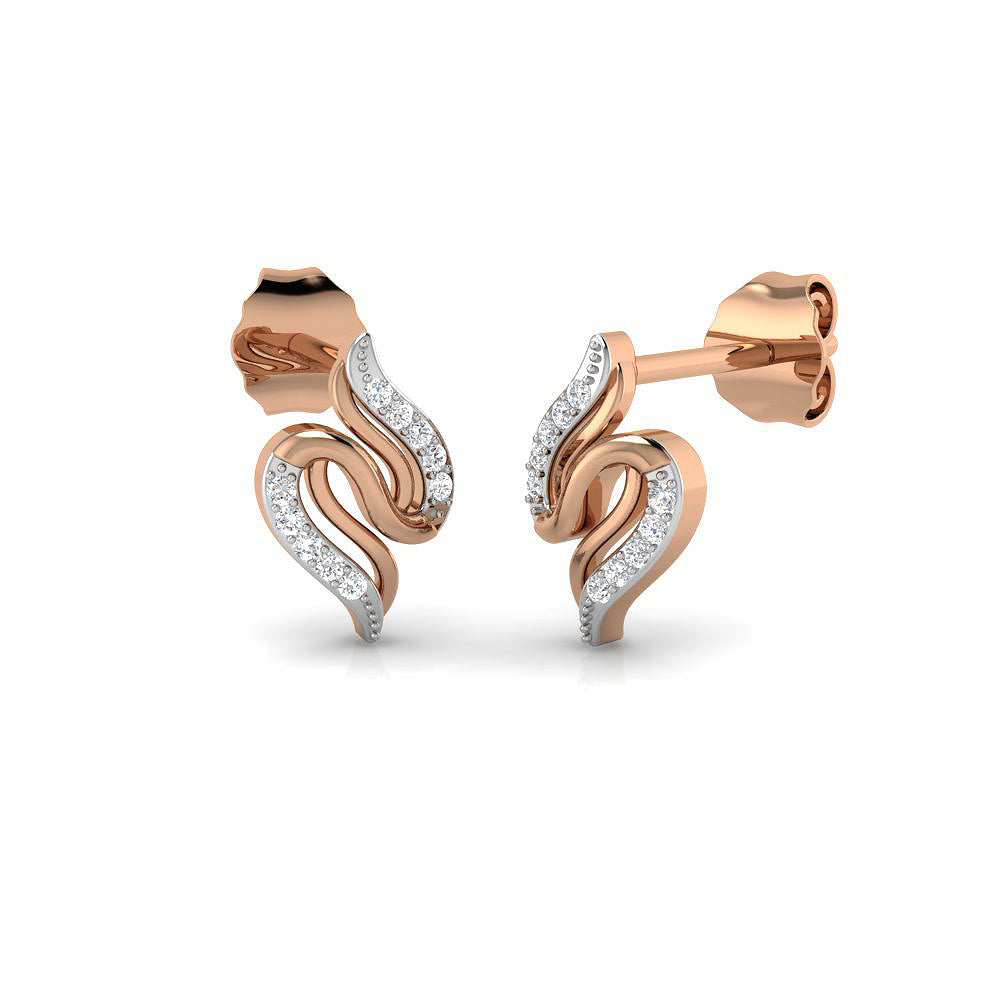 Rose Gold Ribbon Studs
