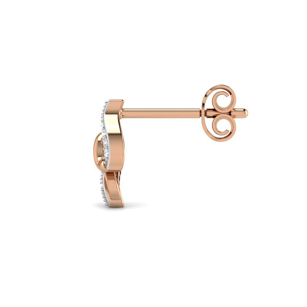 Rose Gold Ribbon Studs