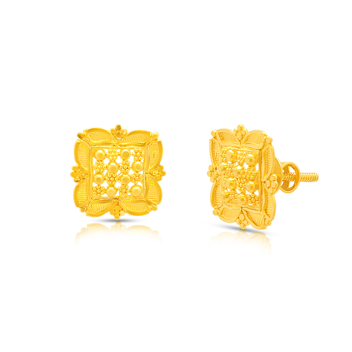Ritzy Glow 22K Gold Quad Studs
