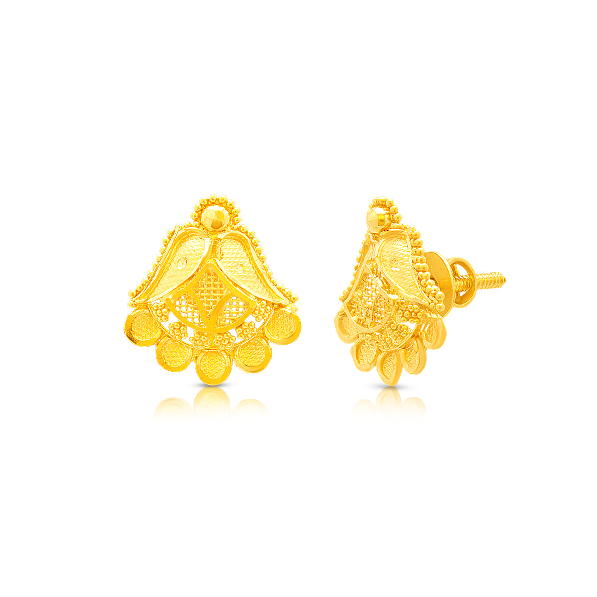Mystic Petal 22K Gold Studs