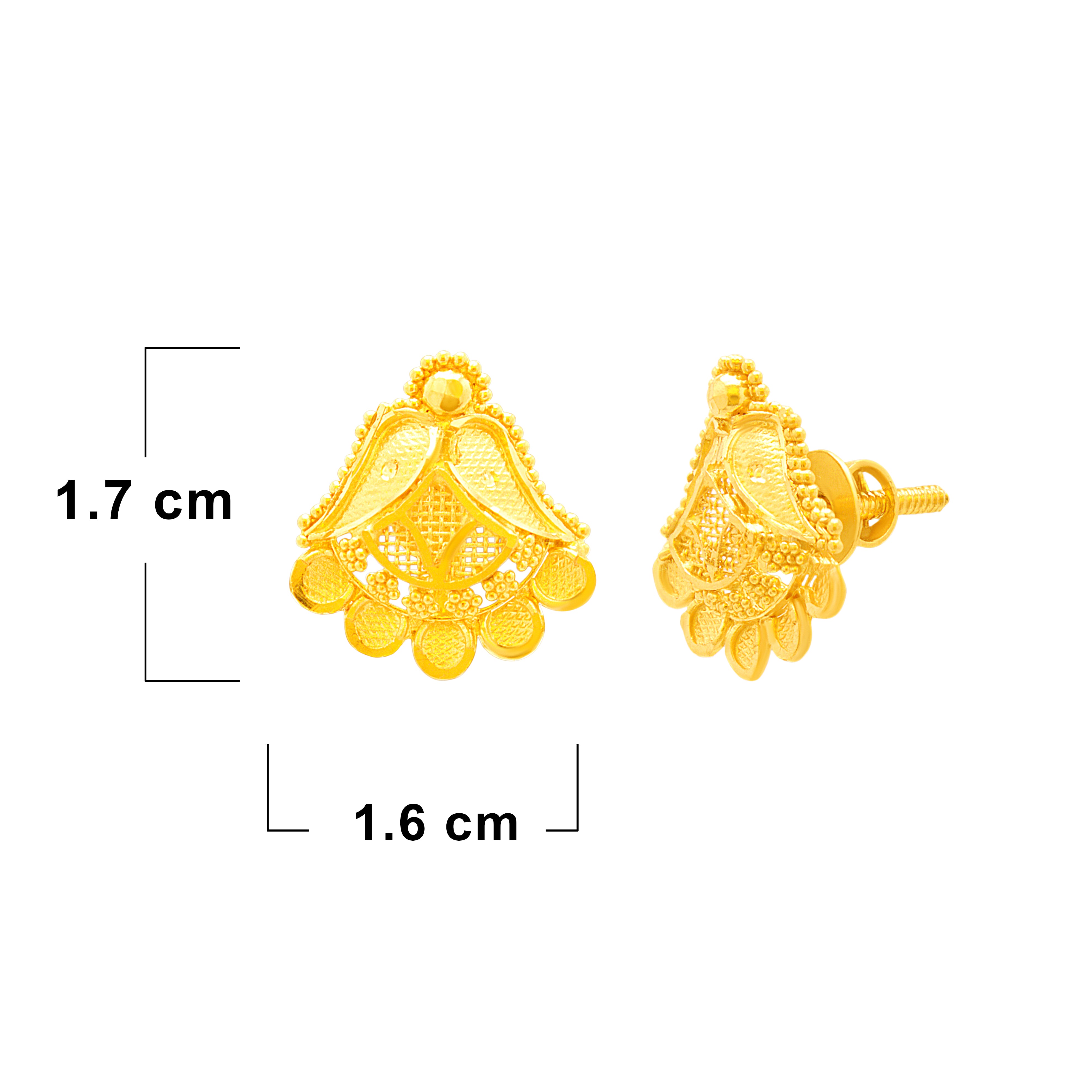 Mystic Petal 22K Gold Studs