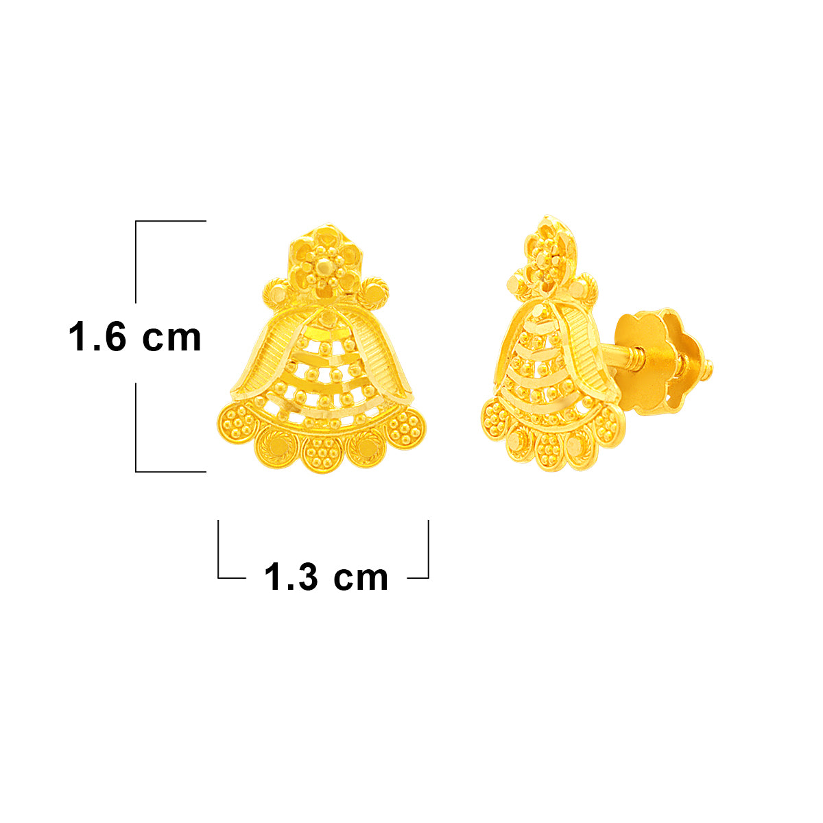 Regal Glow 22K Gold Studs