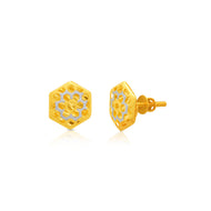 Dainty Hexa Bloom 22K Gold Studs