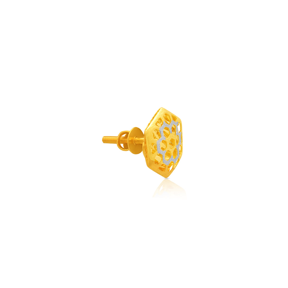 Dainty Hexa Bloom 22K Gold Studs