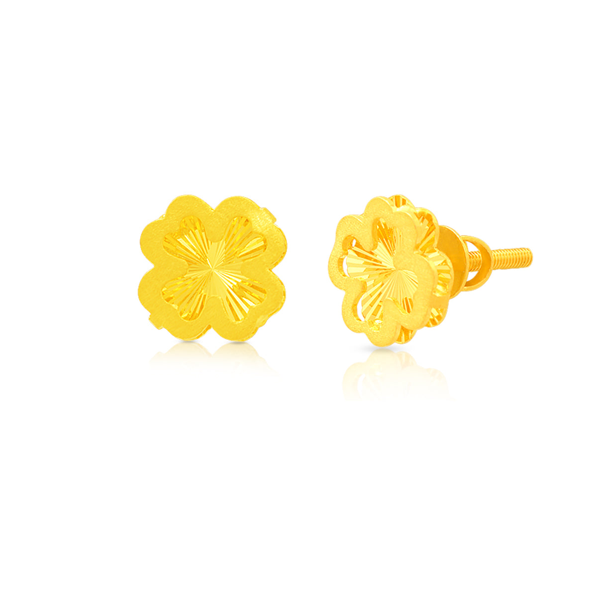 Gleaming Blossom 22K Gold Studs