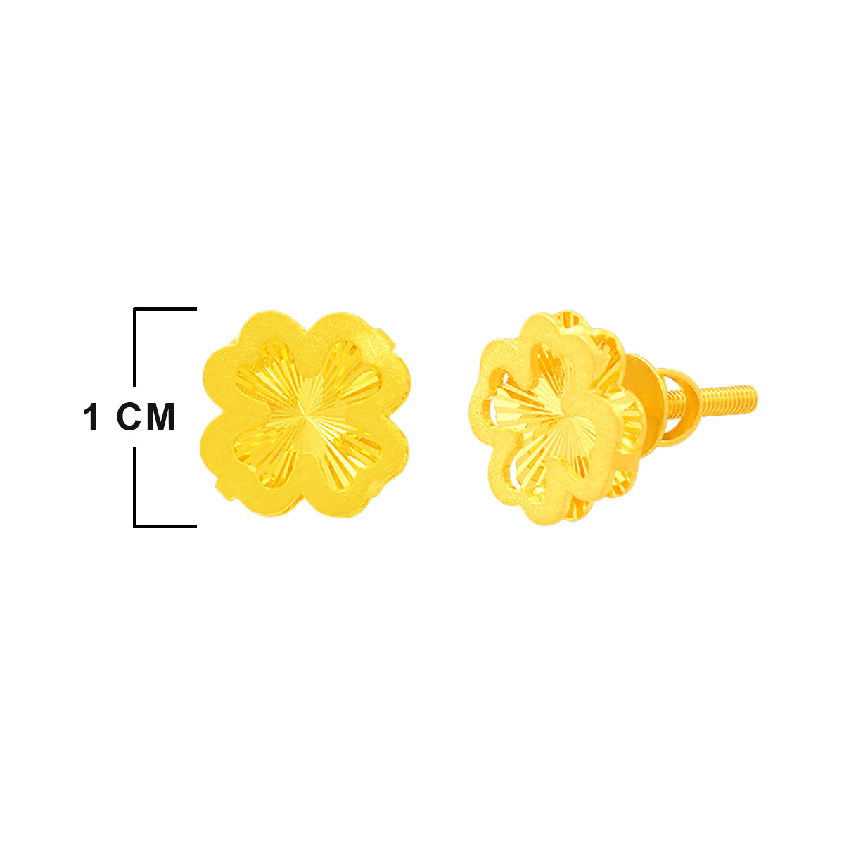 Gleaming Blossom 22K Gold Studs