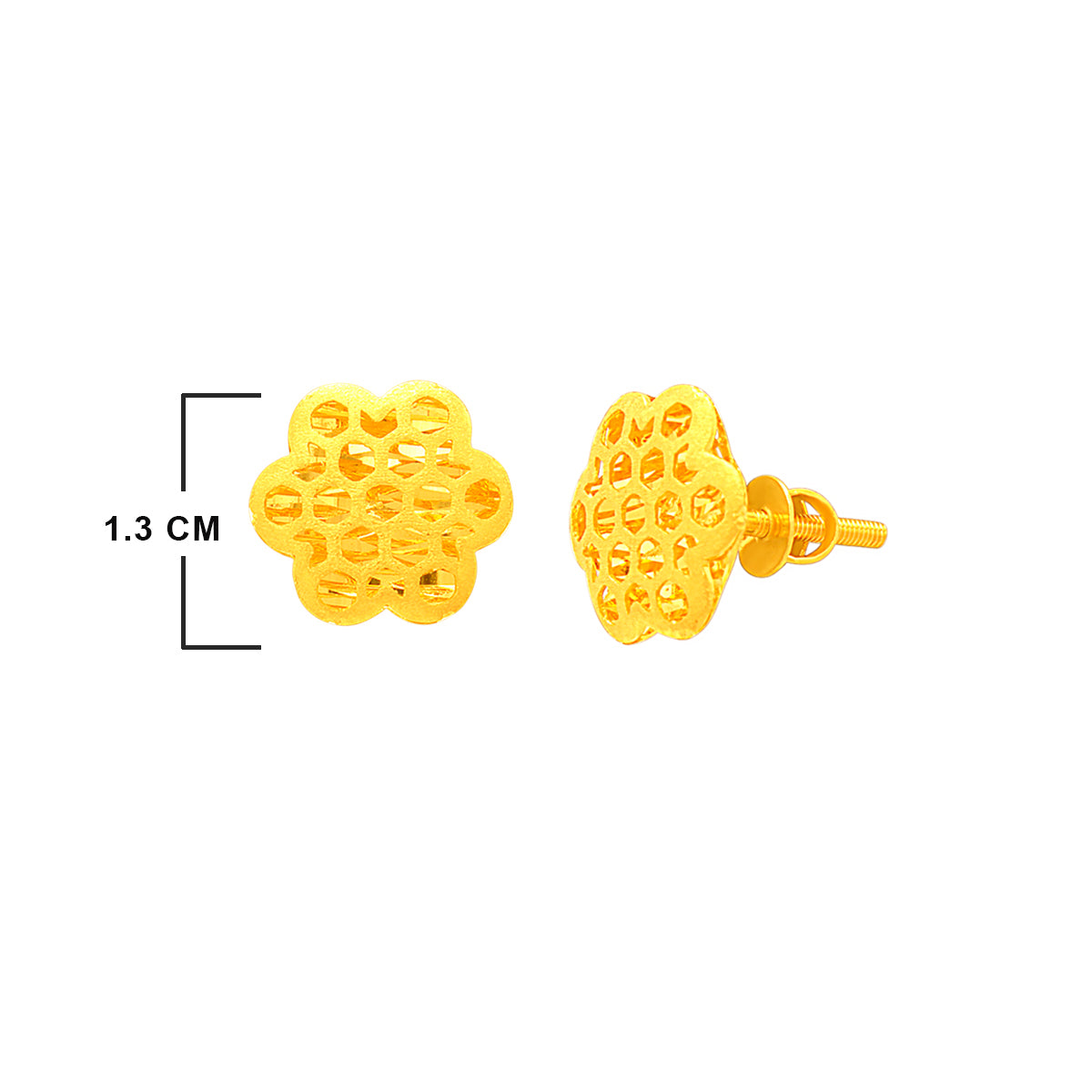 Luxuriant Blossom 22K Gold Studs