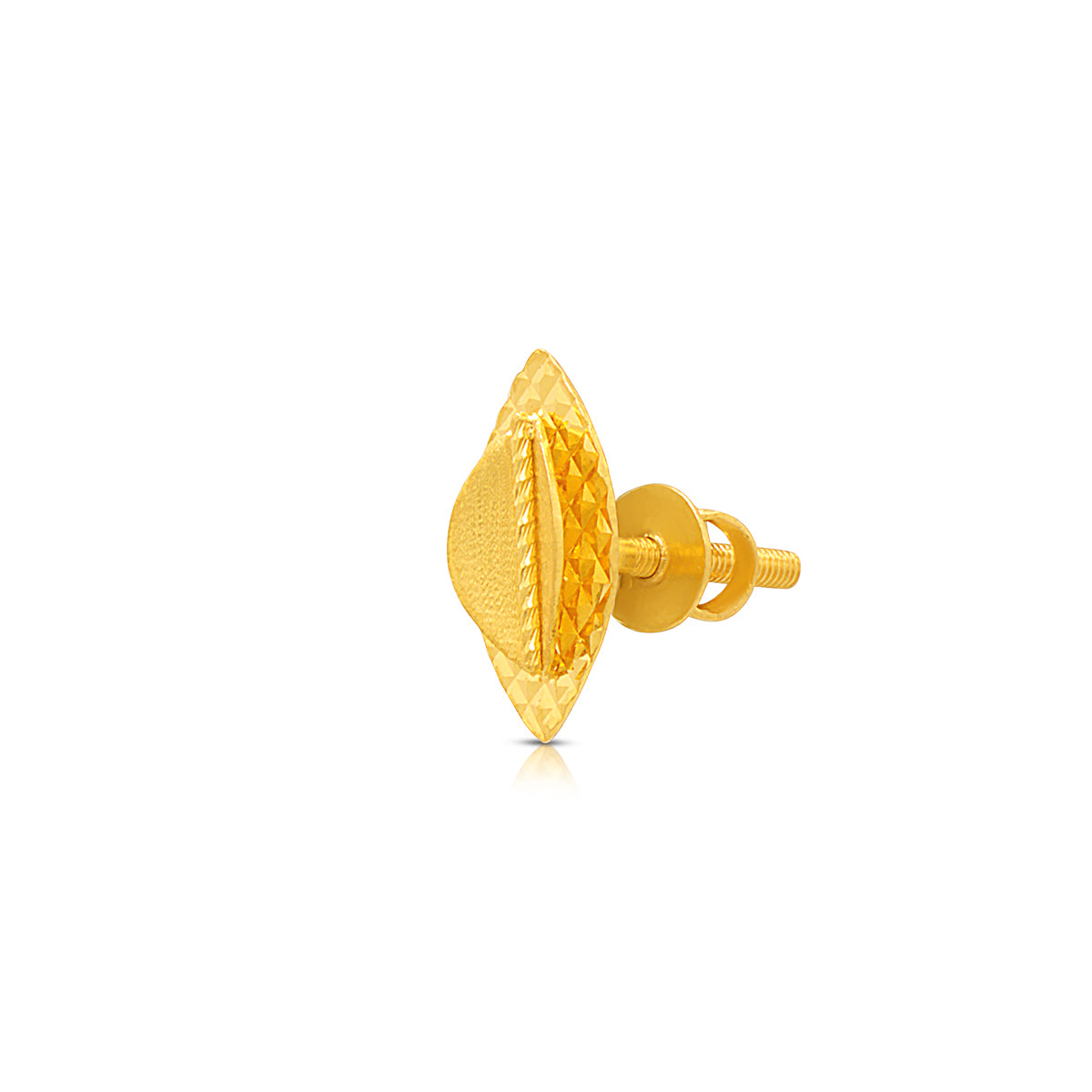 Lustrous Gold Leaf Studs 22K