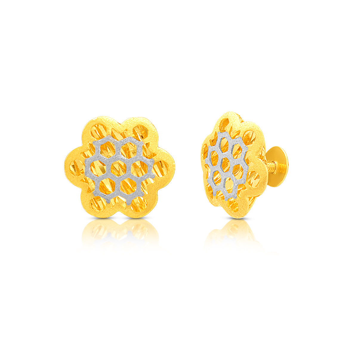 Soft Blossom Grace 22K Gold Studs