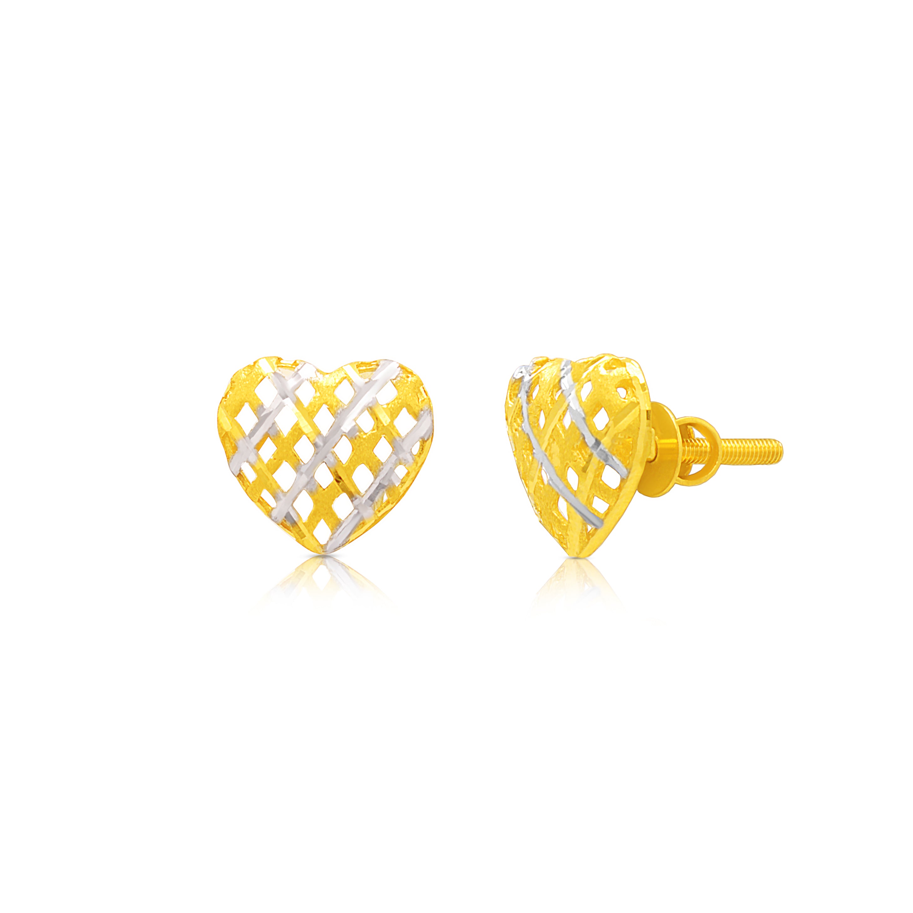 Gleaming Affection 22K Gold Studs