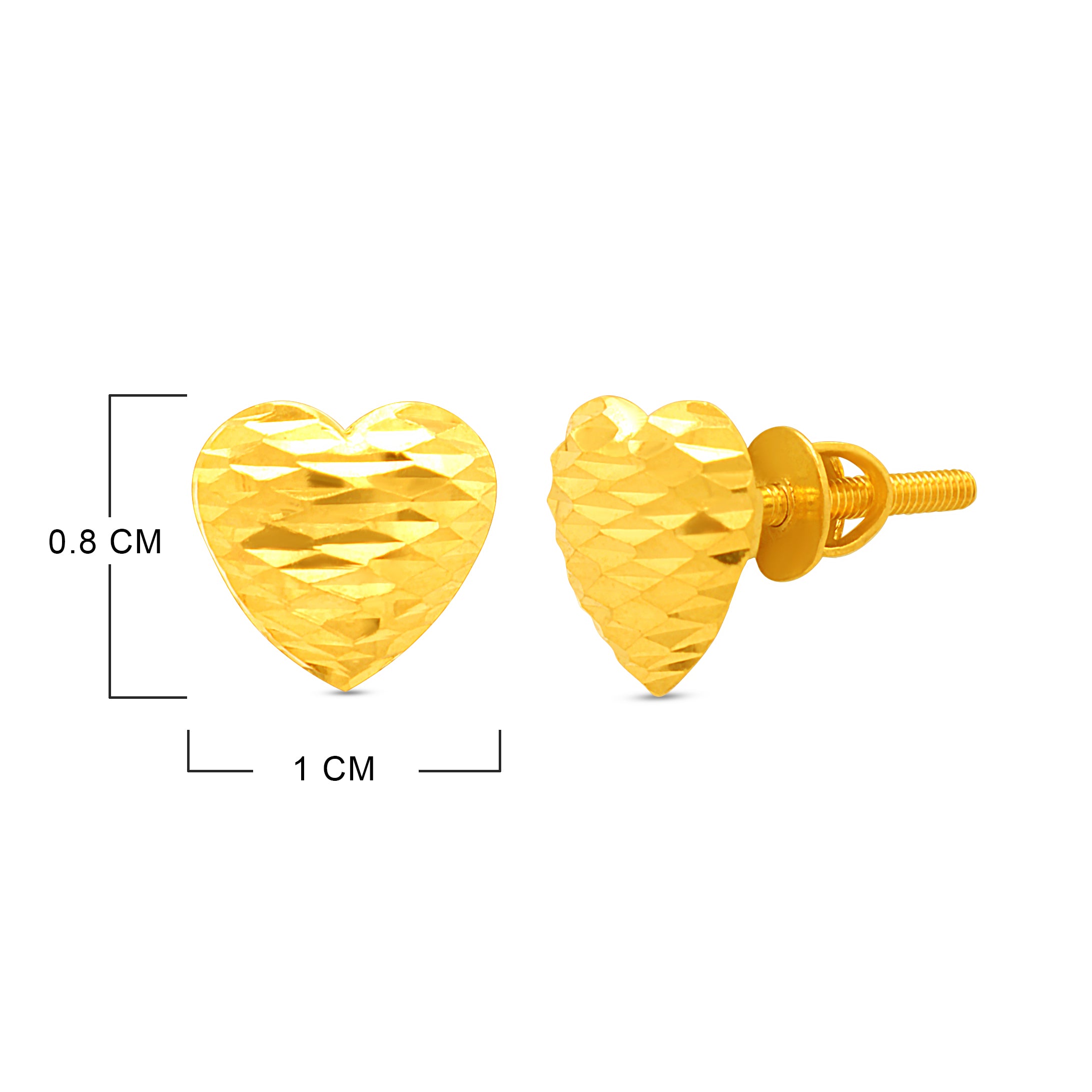 Pure Heart Glow 22K Gold Studs