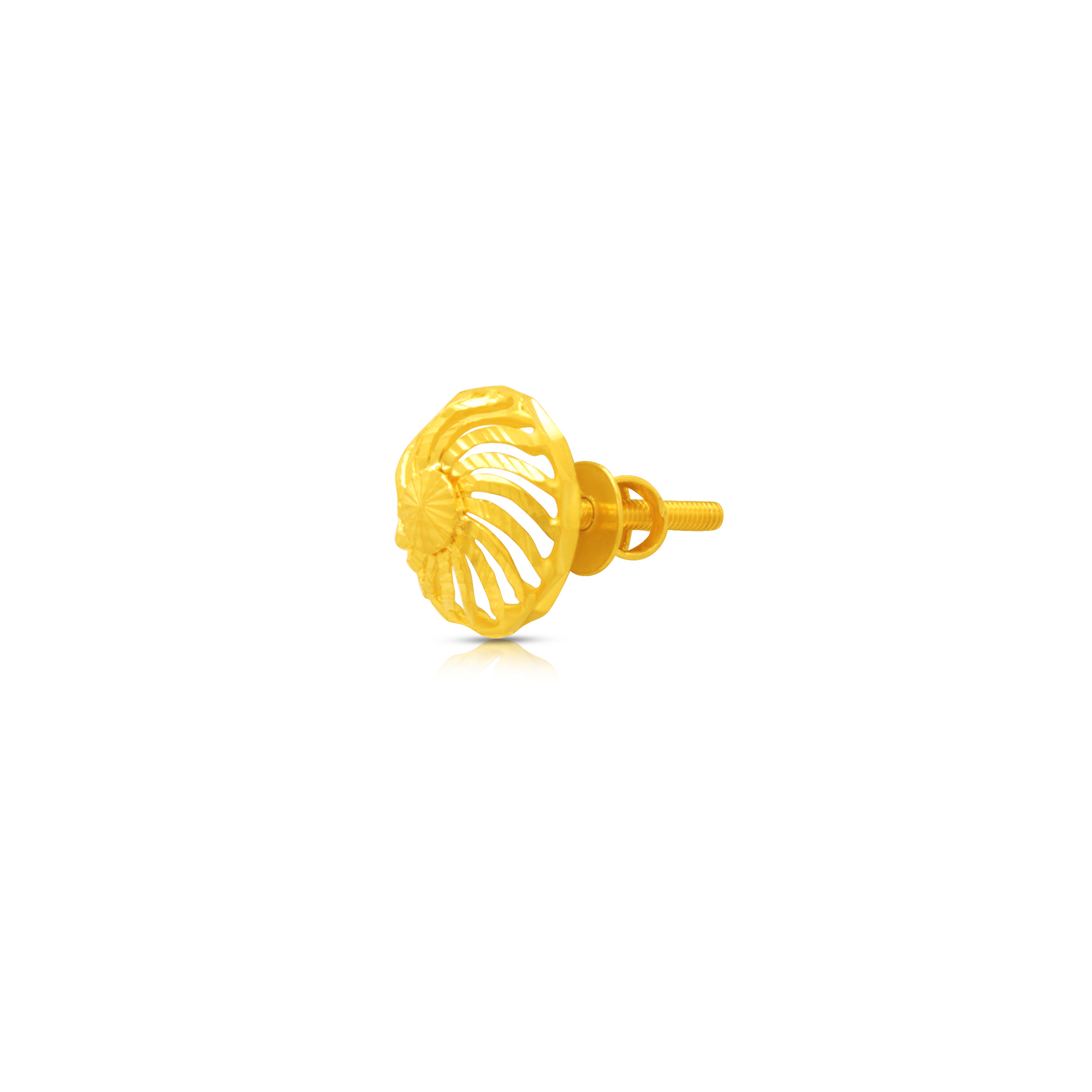 Spiral Blossom 22K Gold Studs