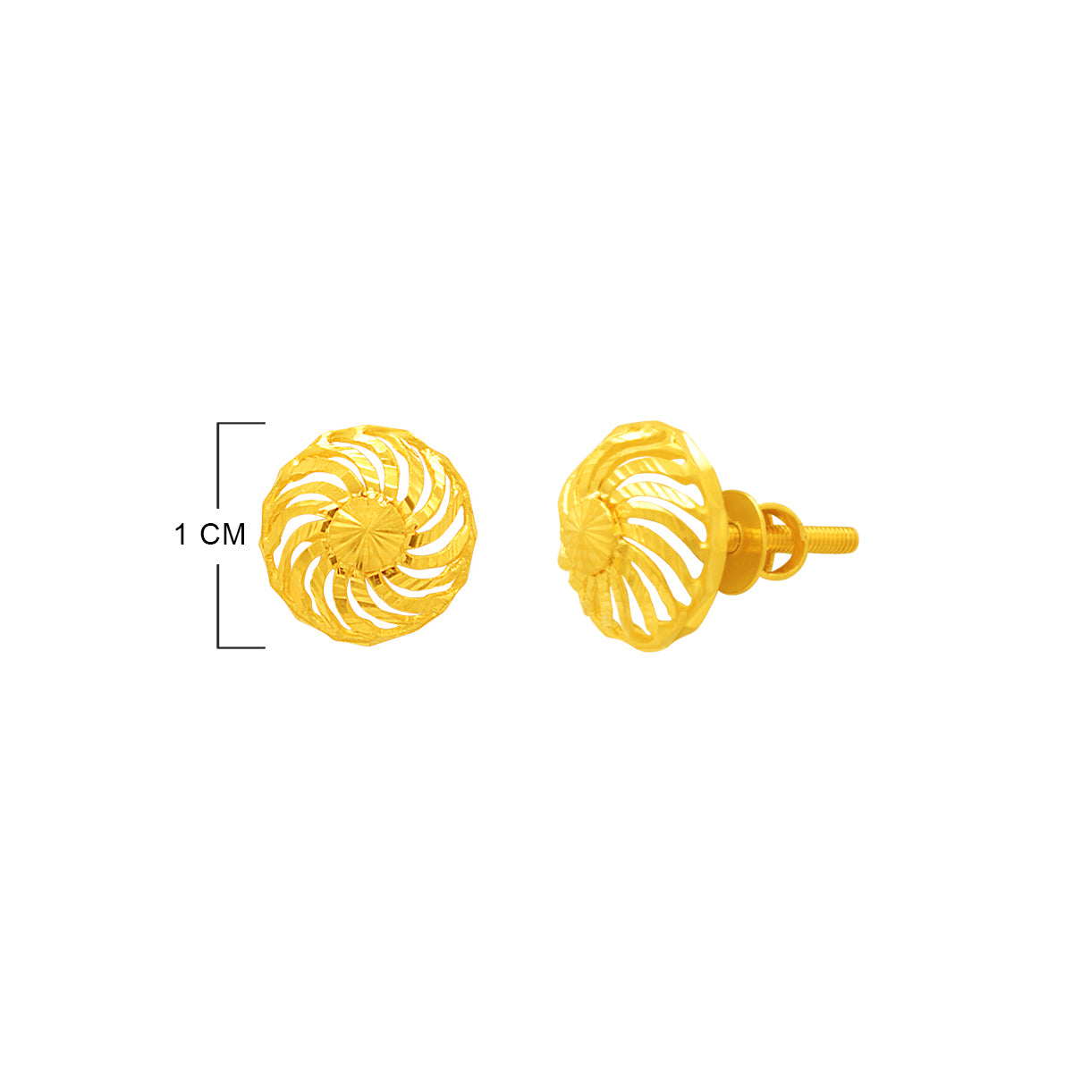 Spiral Blossom 22K Gold Studs