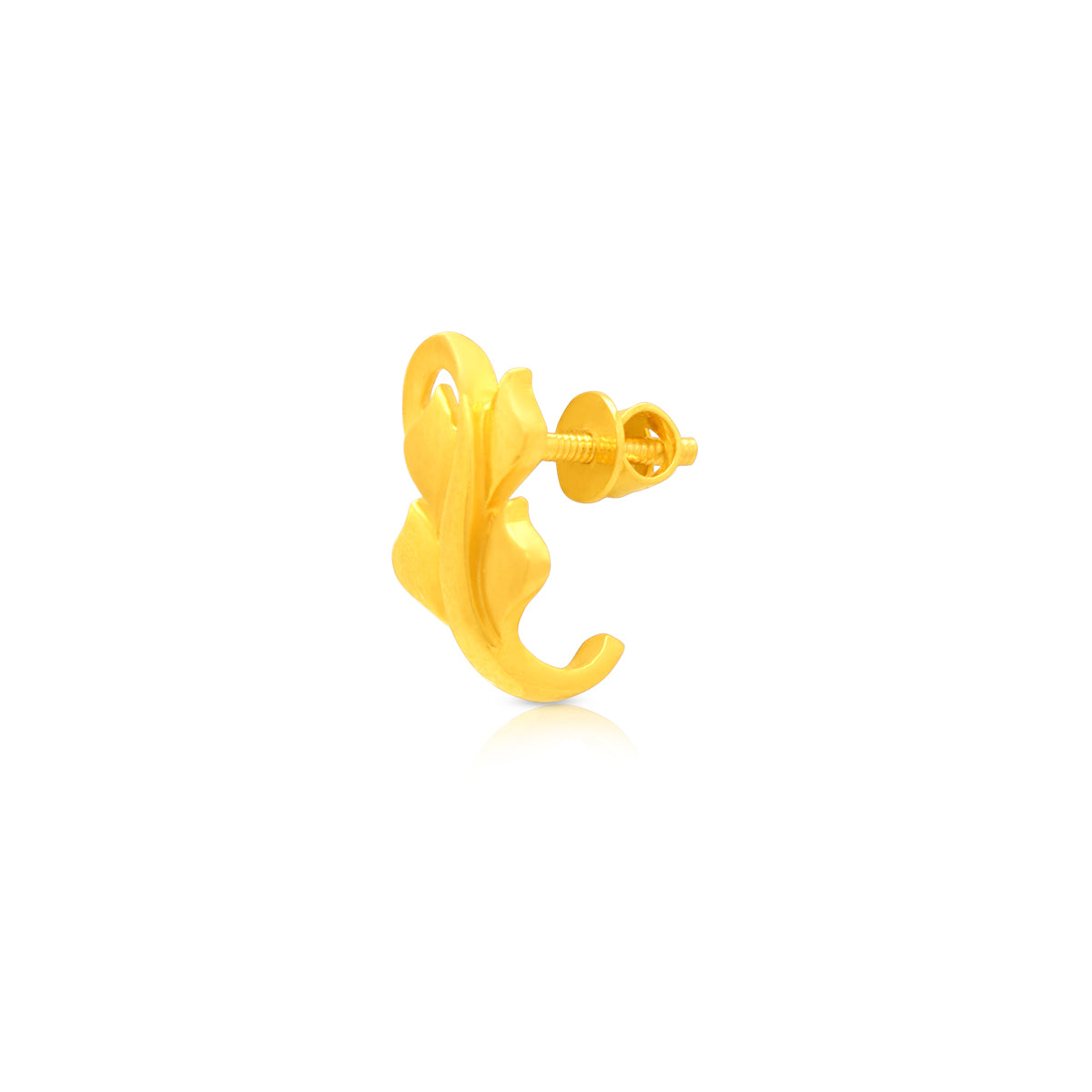 Serene Foliage Glow 22K Gold Hoops