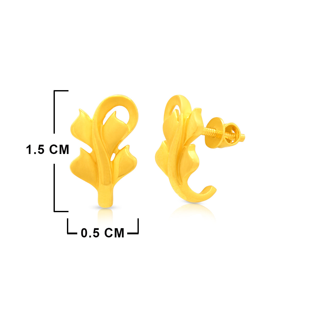 Serene Foliage Glow 22K Gold Hoops