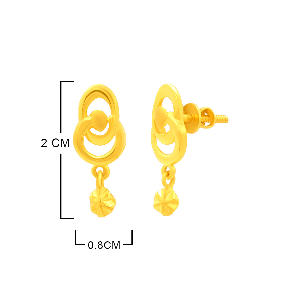 Novel and Minimal Shine 22K Gold Danglers