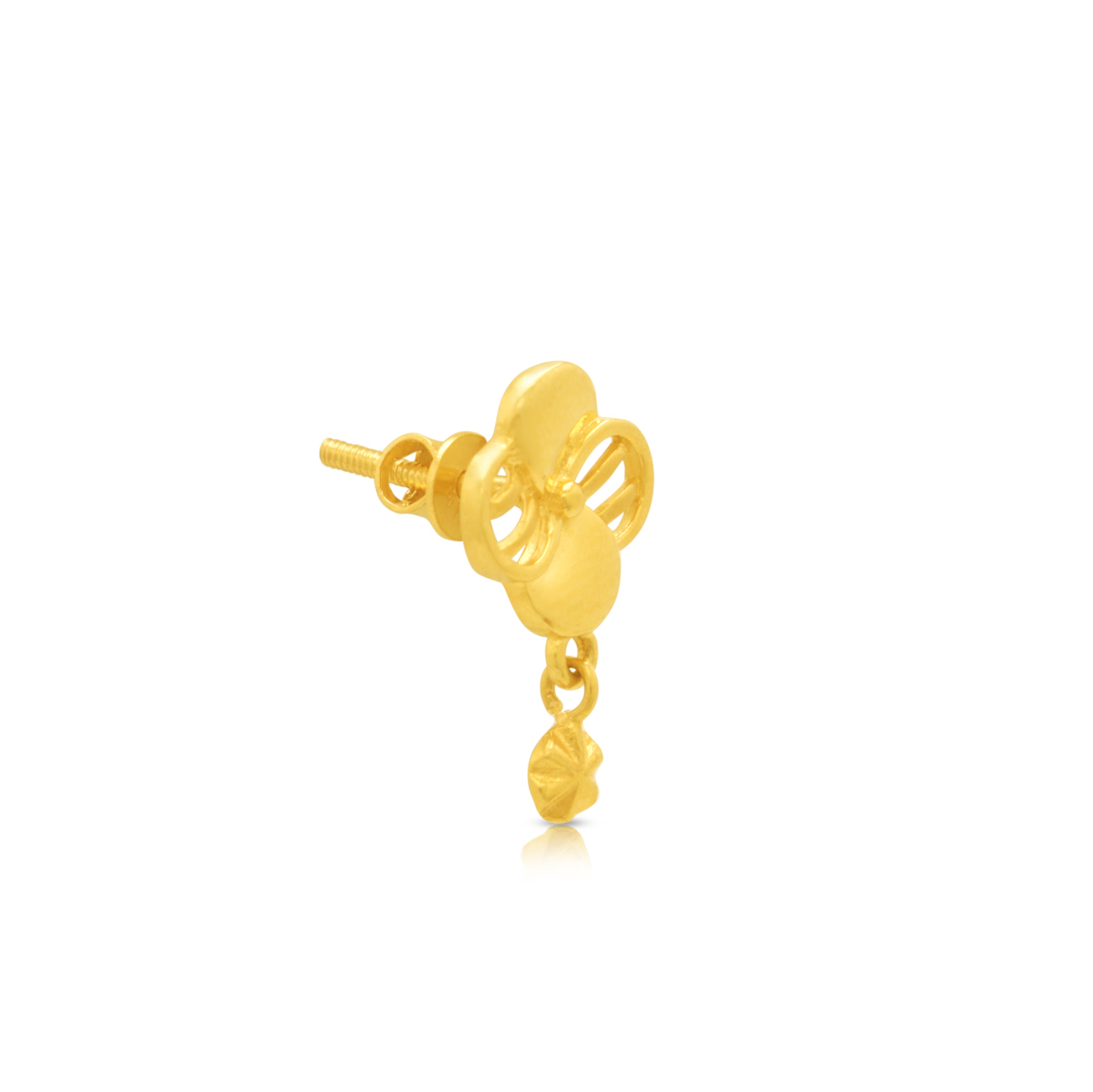 Graceful Petal Bloom 22K Gold Danglers