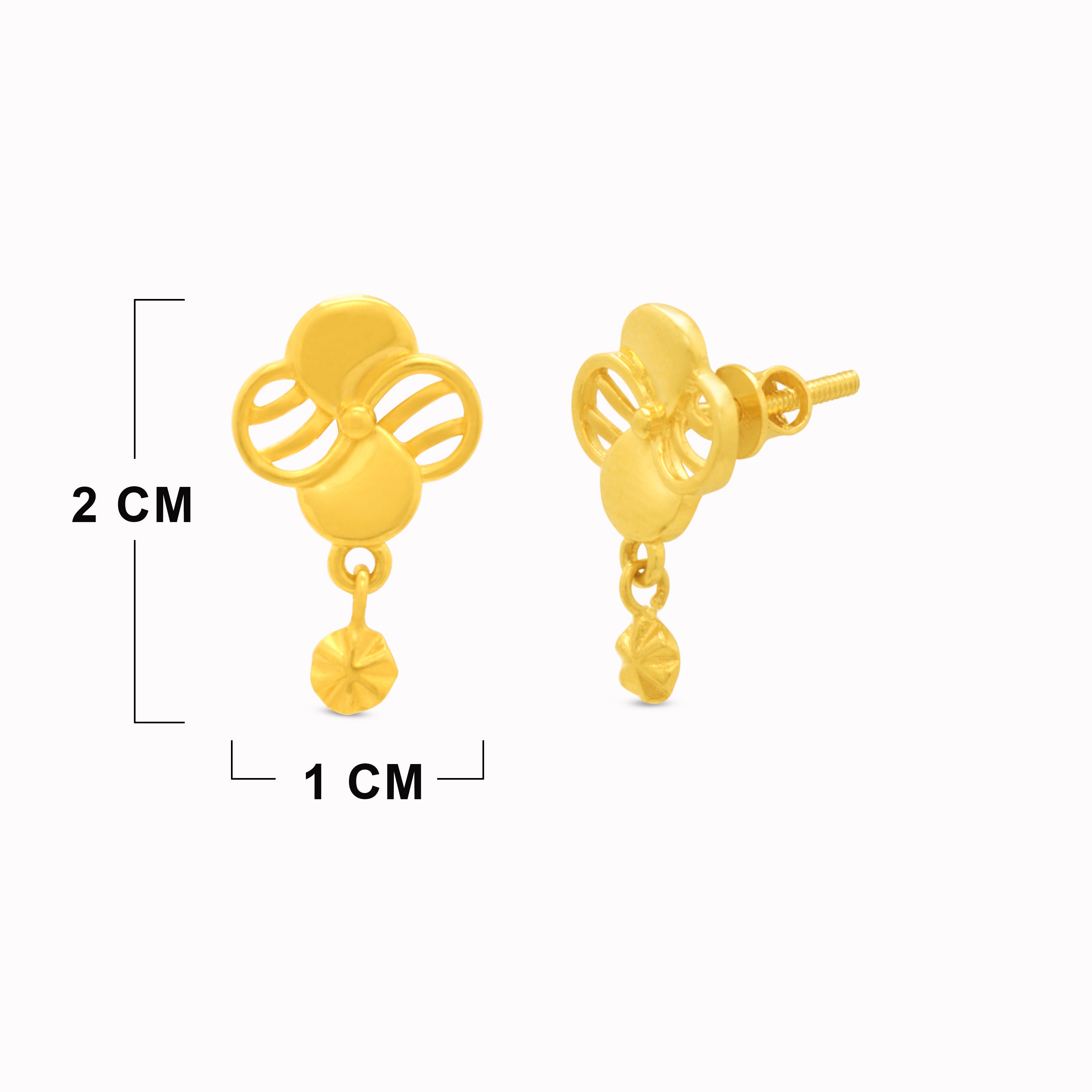 Graceful Petal Bloom 22K Gold Danglers