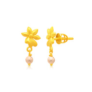 Dainty Glow Daisy 22K Gold Danglers