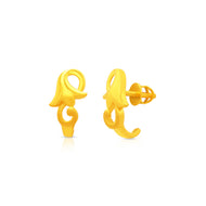 Gleaming Bell Flower 22K Gold Studs