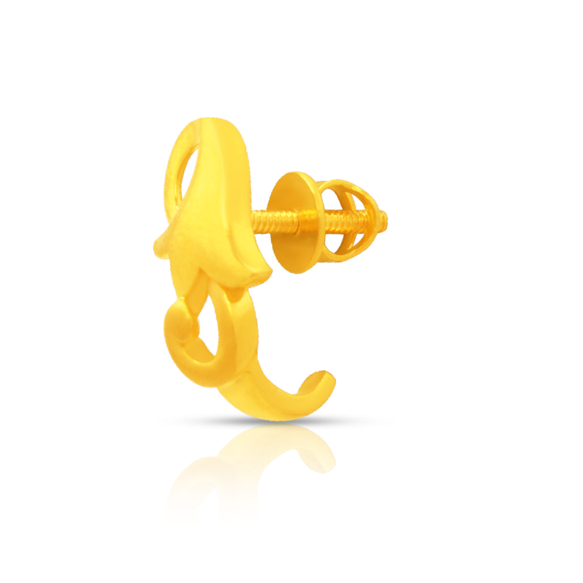 Gleaming Bell Flower 22K Gold Studs