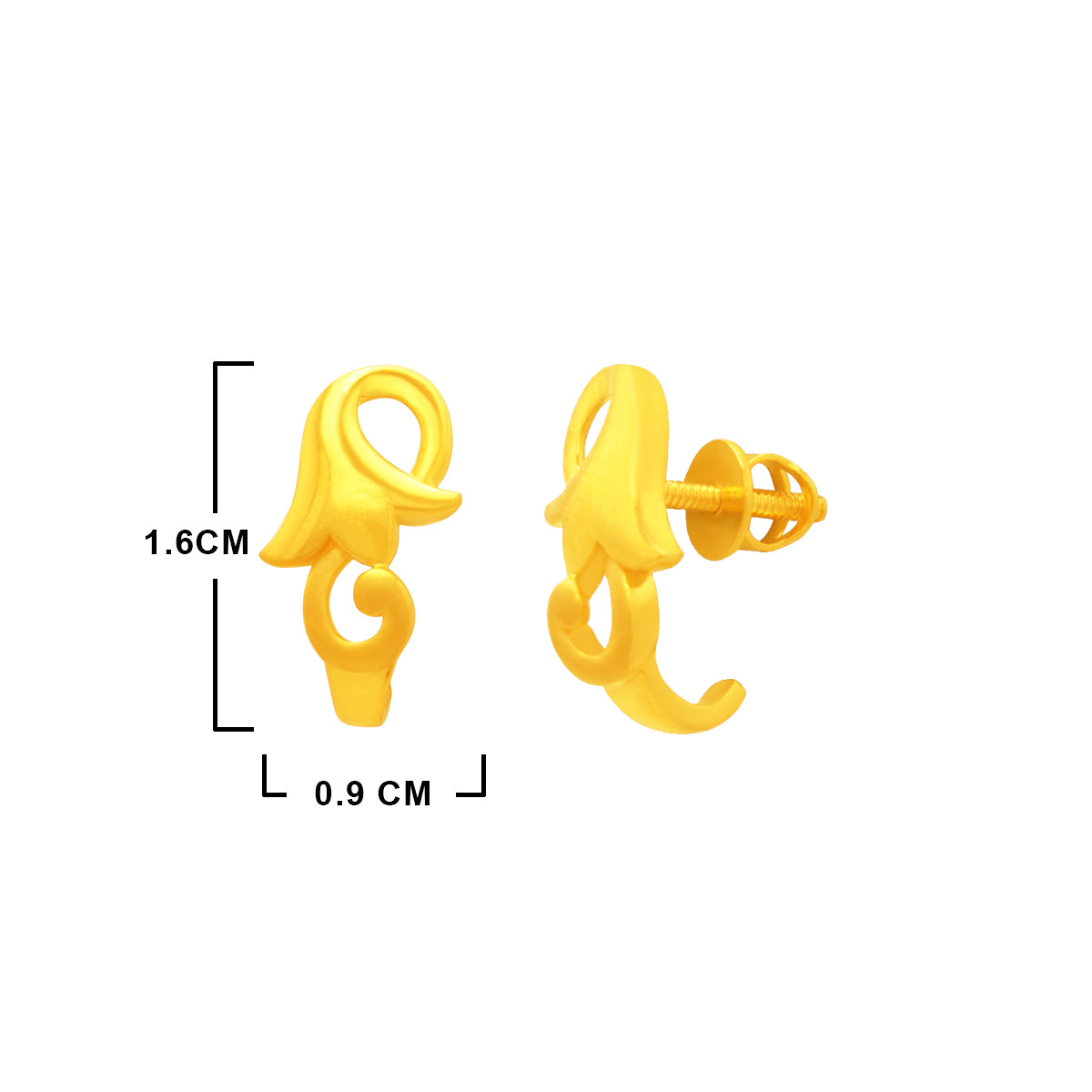 Gleaming Bell Flower 22K Gold Studs
