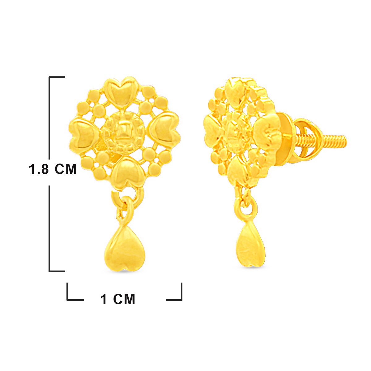 Imperial Floral Charm 22K Gold Danglers