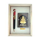 Benevolent Grace Laxmi Gold Plated Silver Photo Frame and Pen