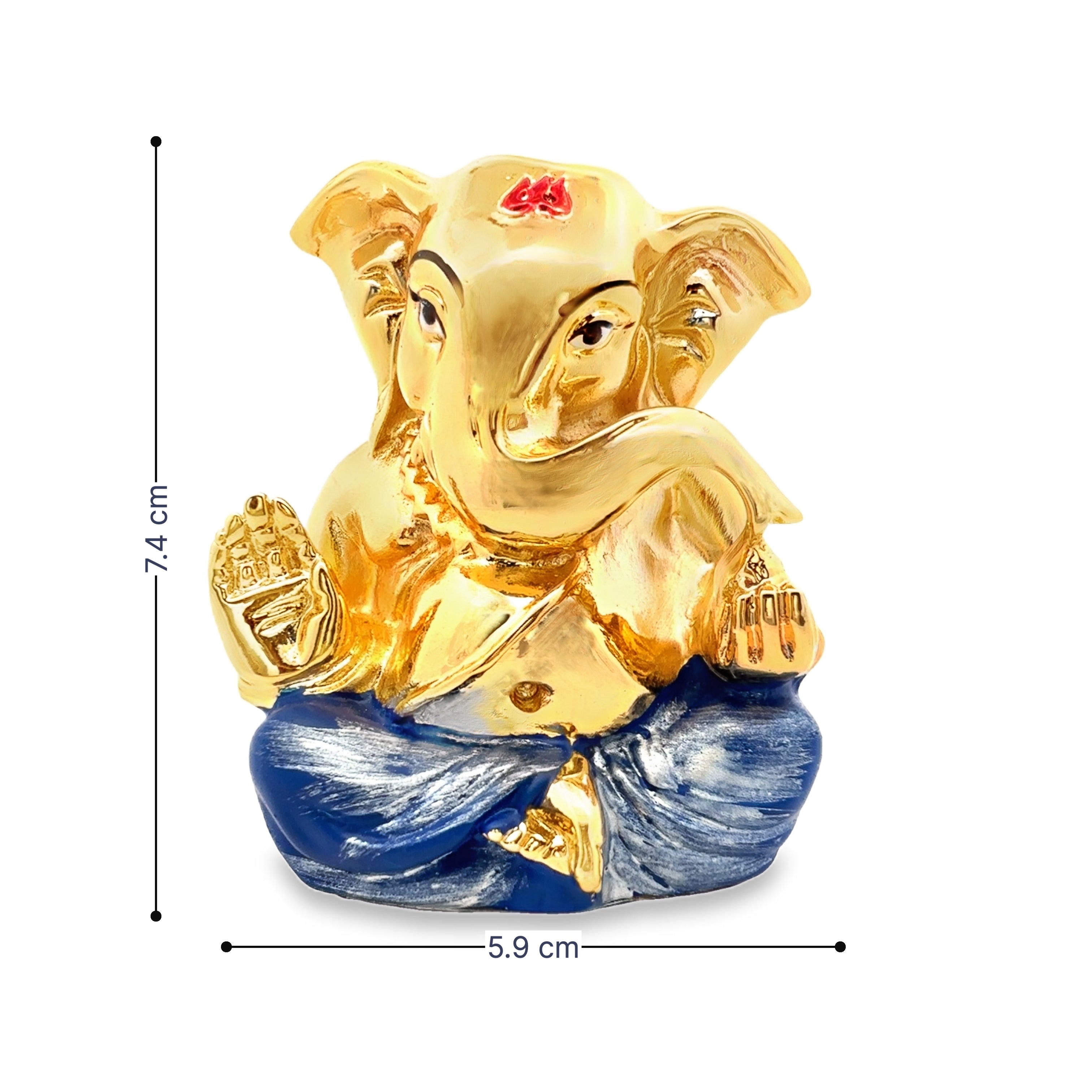 Divine Grace Golden Silver Lord Ganesha Statue