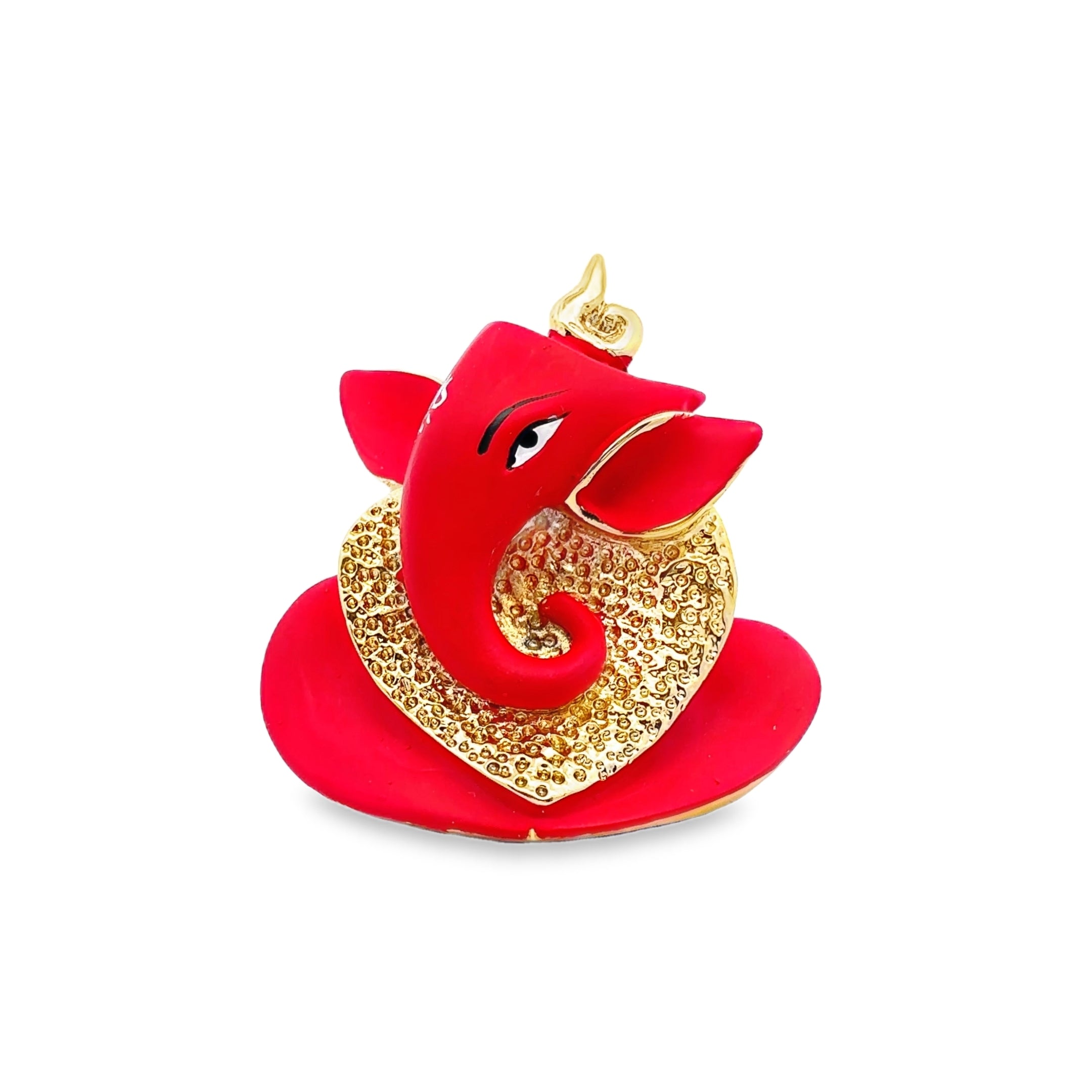 Silver Statue of Crimson Majesty Lord Ganesha