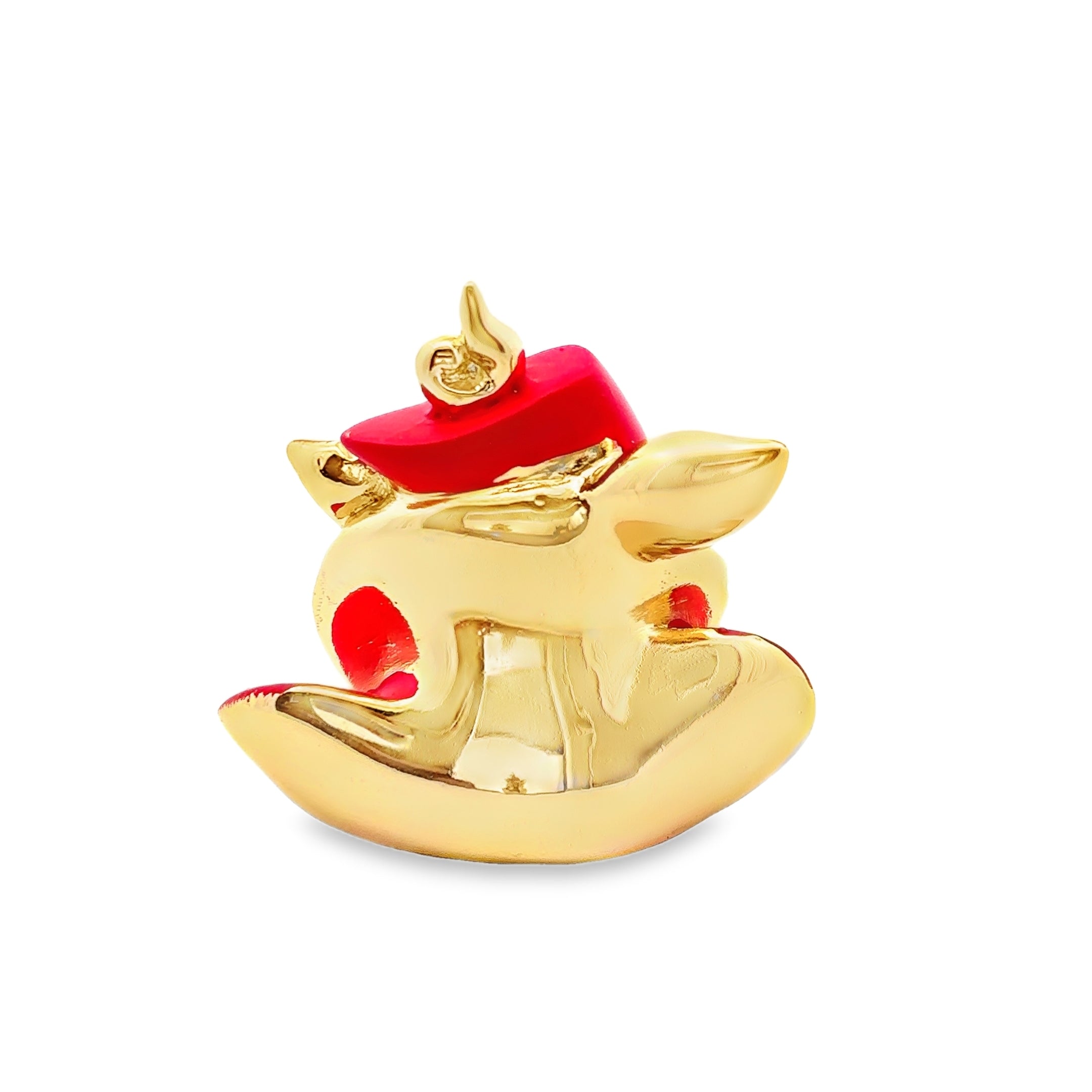 Silver Statue of Crimson Majesty Lord Ganesha