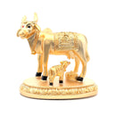 Gleaming Sublimity Gold Plated Silver Cow and Calf Statue