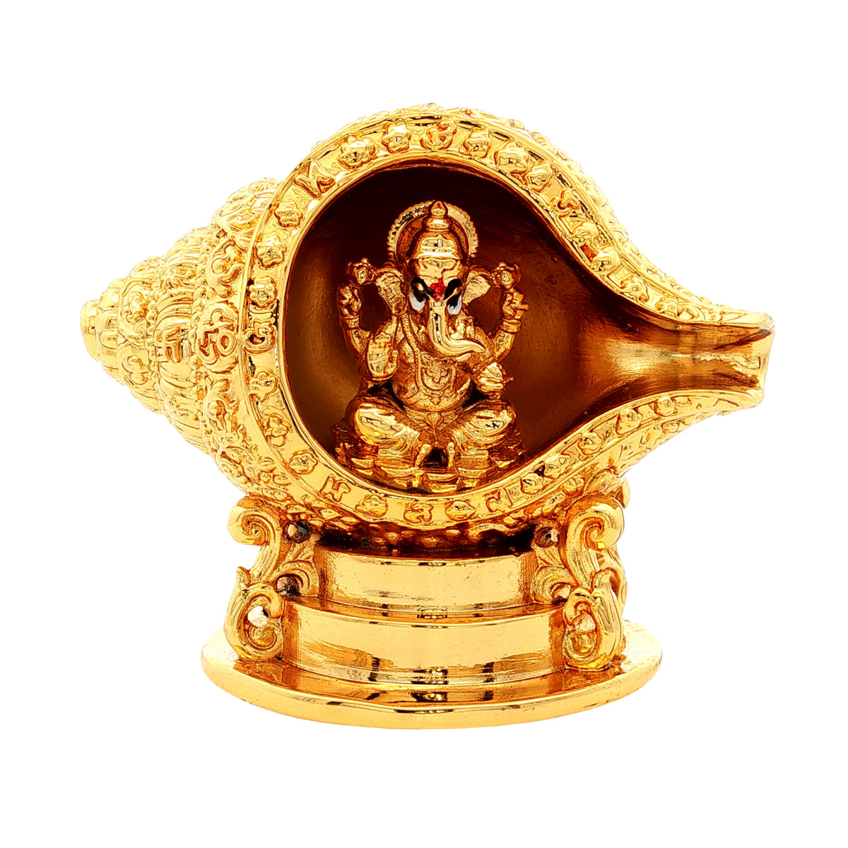 Golden Lord Ganesha Shankh Idol