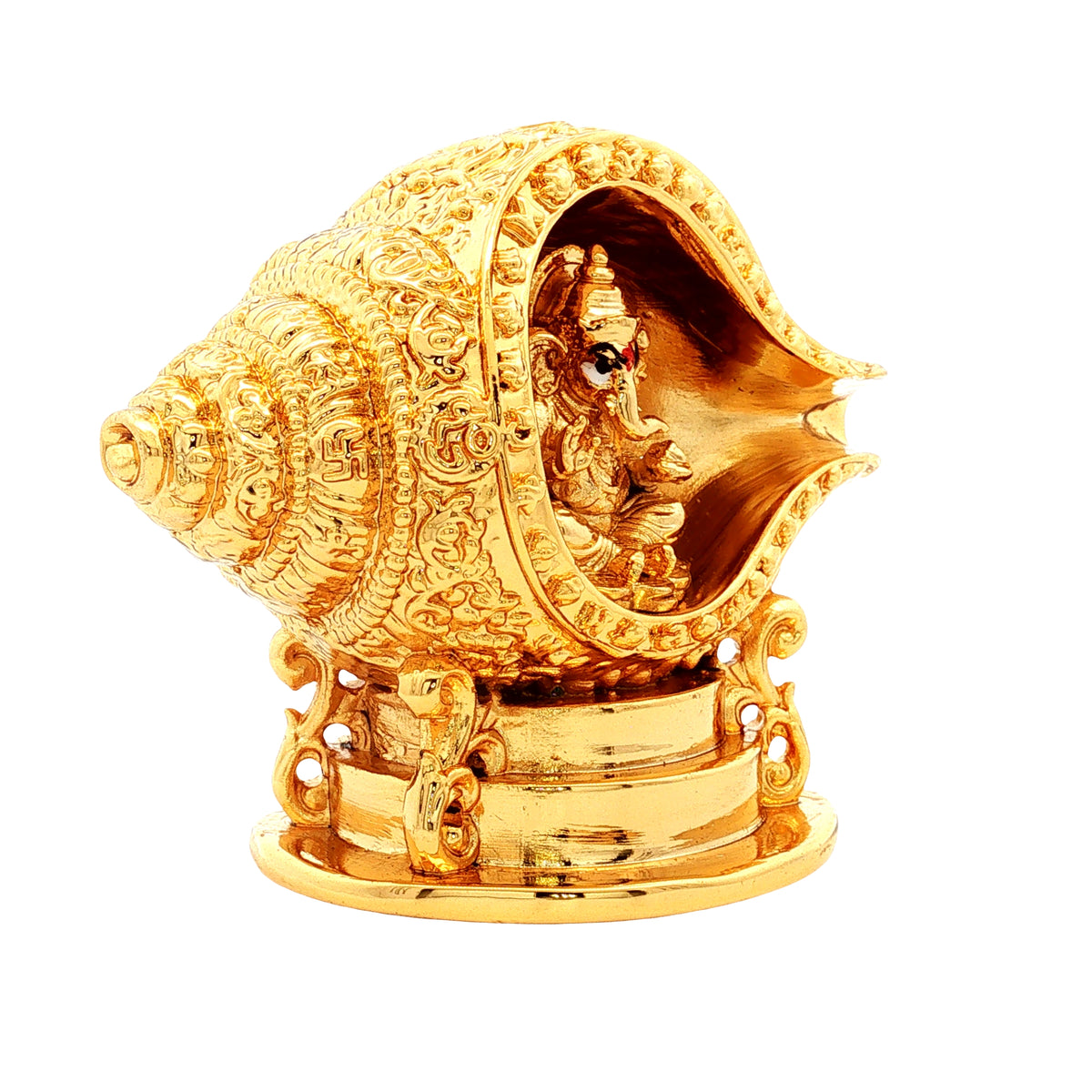 Golden Lord Ganesha Shankh Idol