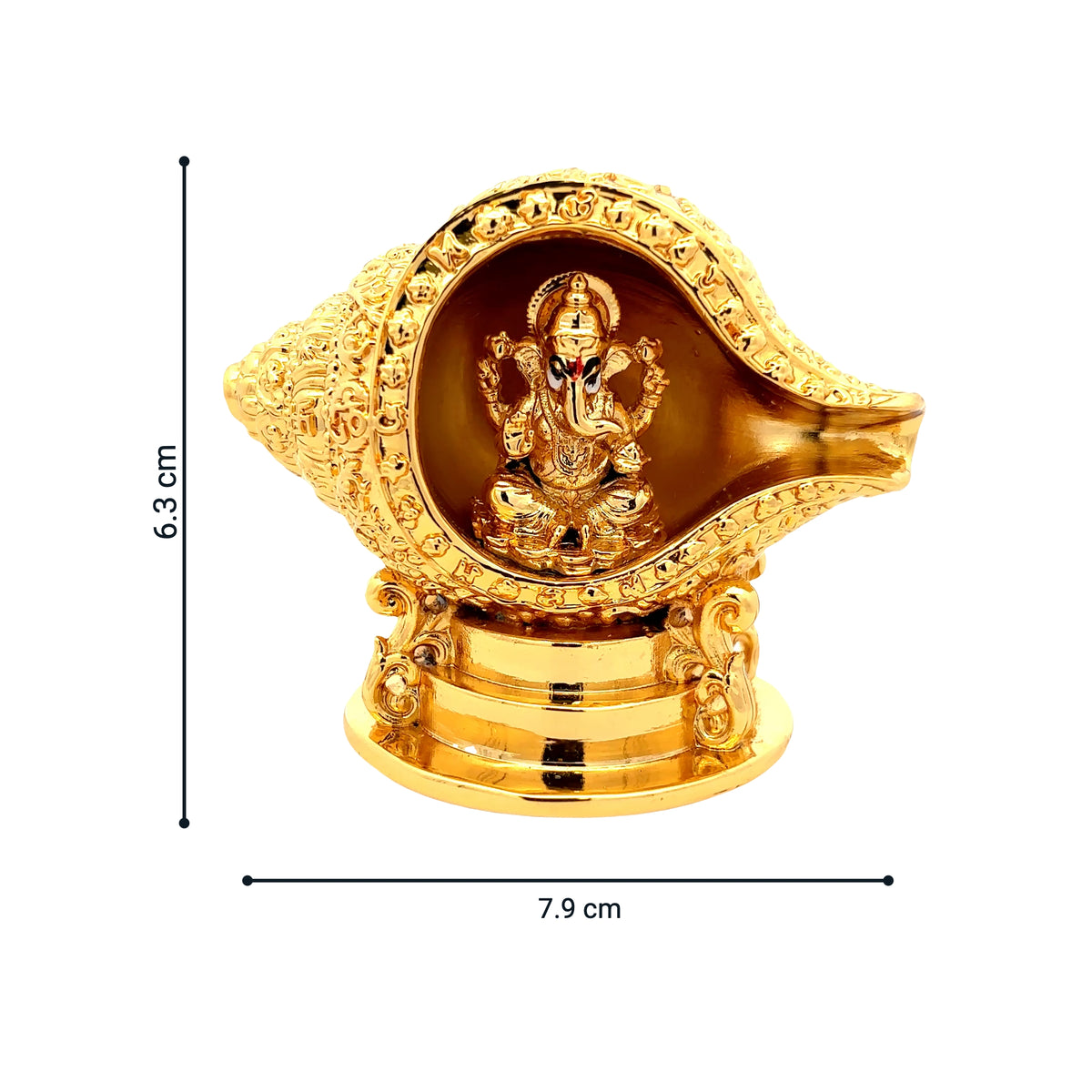 Golden Lord Ganesha Shankh Idol