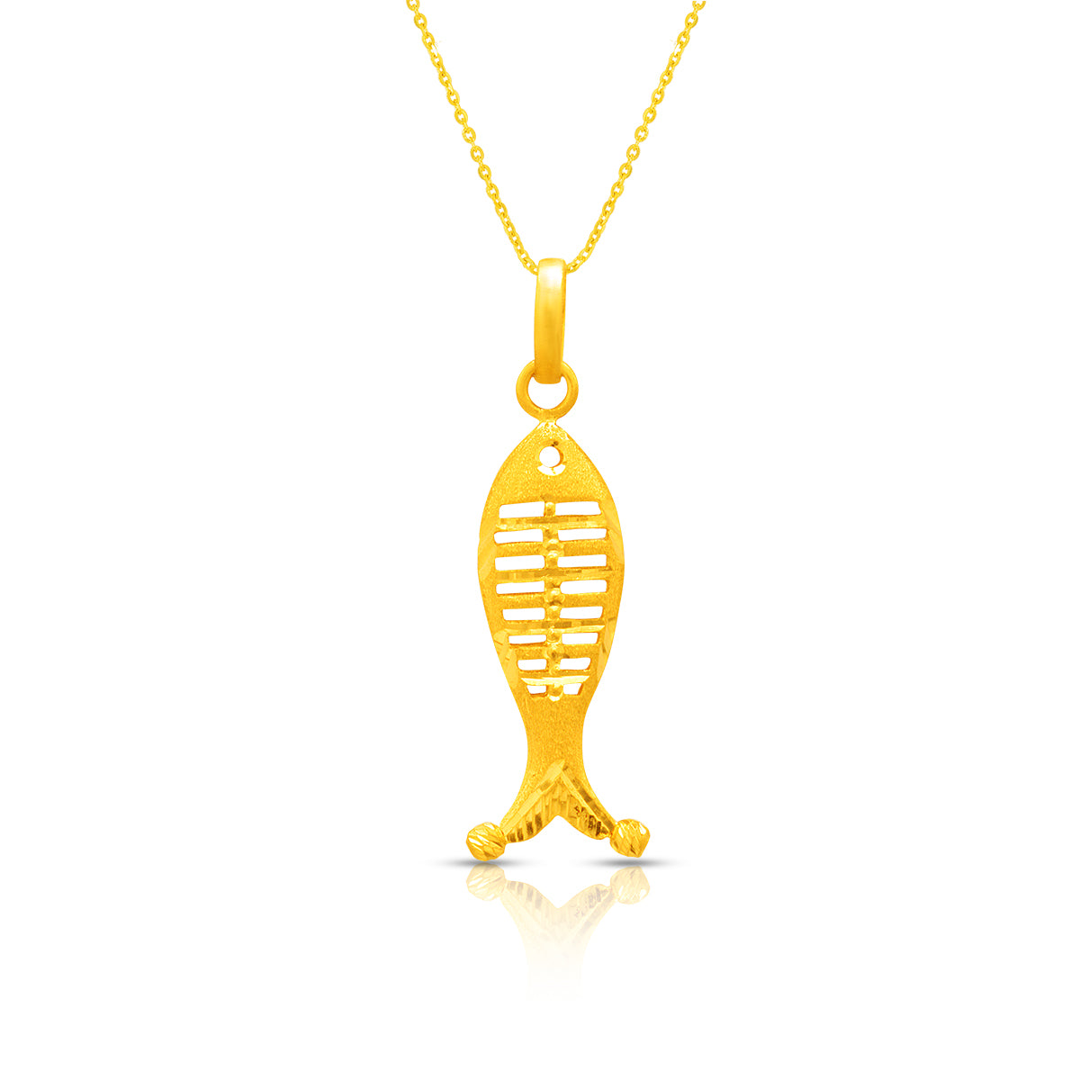 Glossy Groove 22K Gold Pendant
