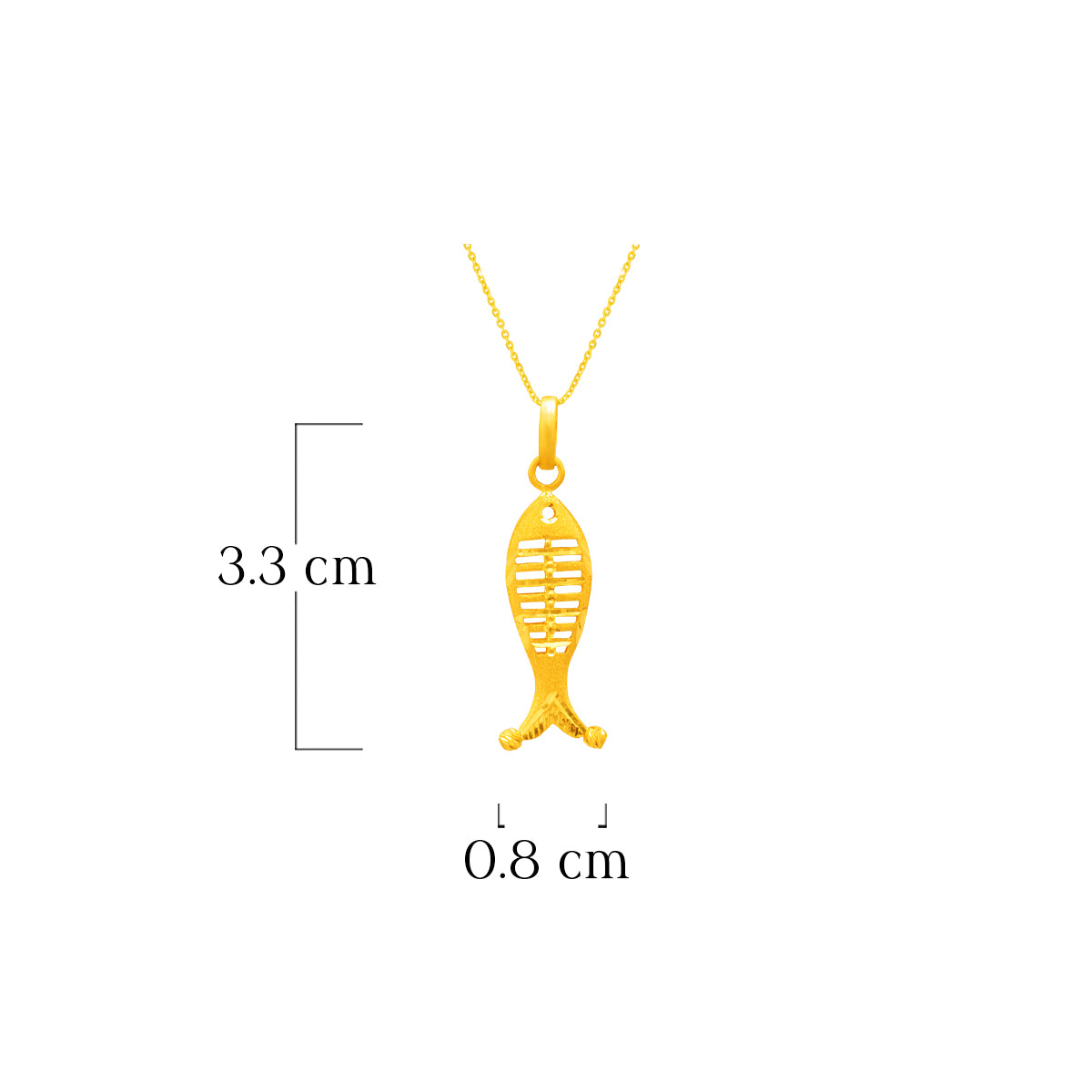 Glossy Groove 22K Gold Pendant