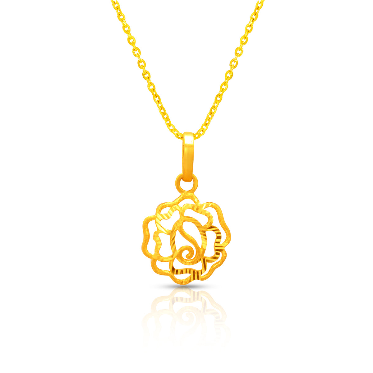 Serene Blossom Gold Pendant 22K