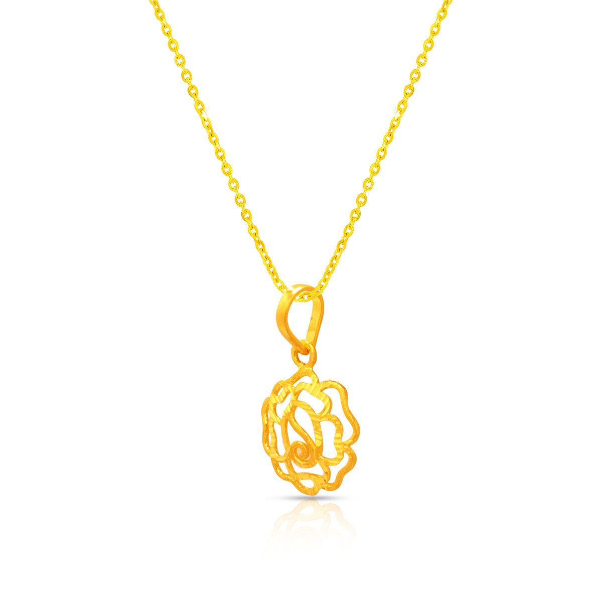 Serene Blossom Gold Pendant 22K