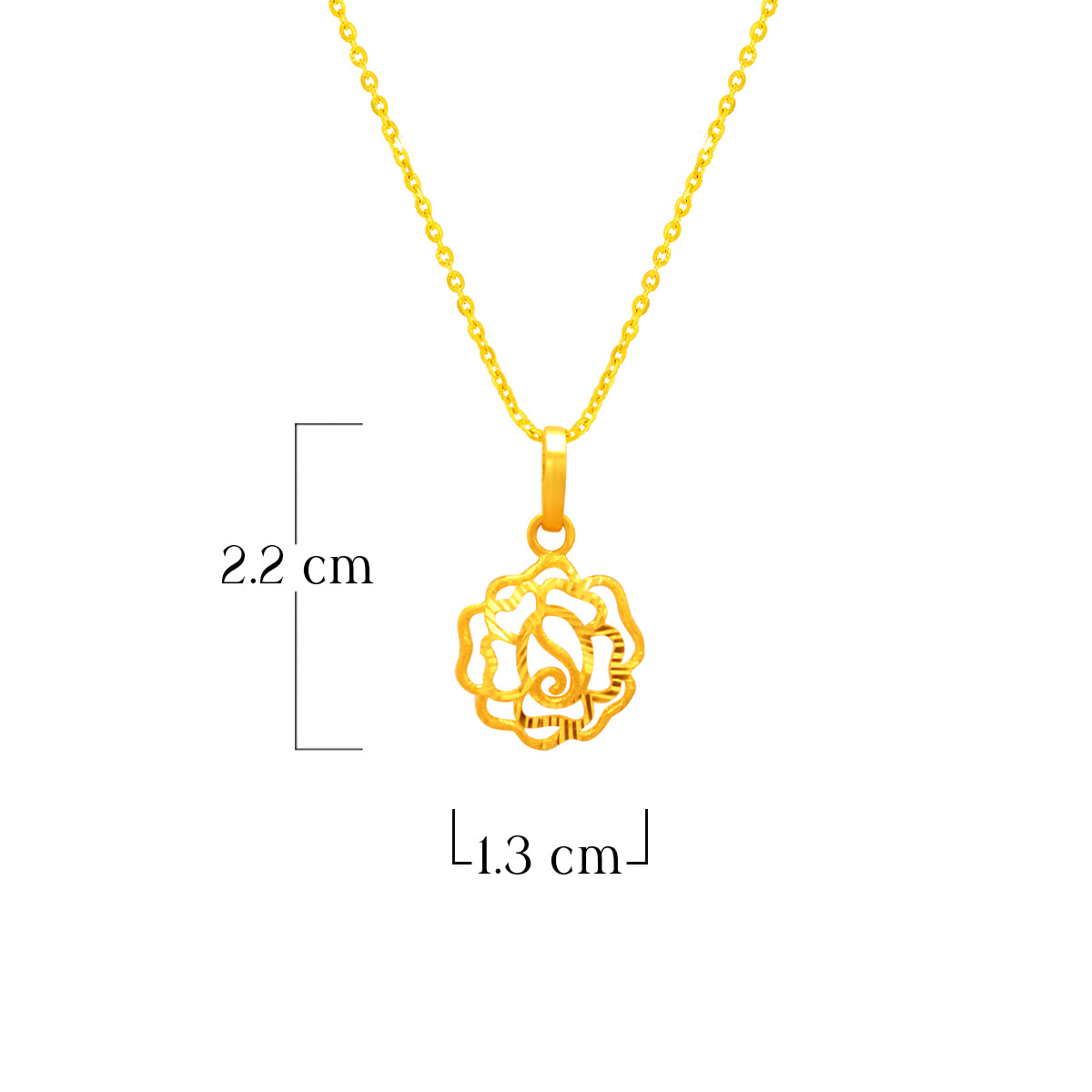 Serene Blossom Gold Pendant 22K