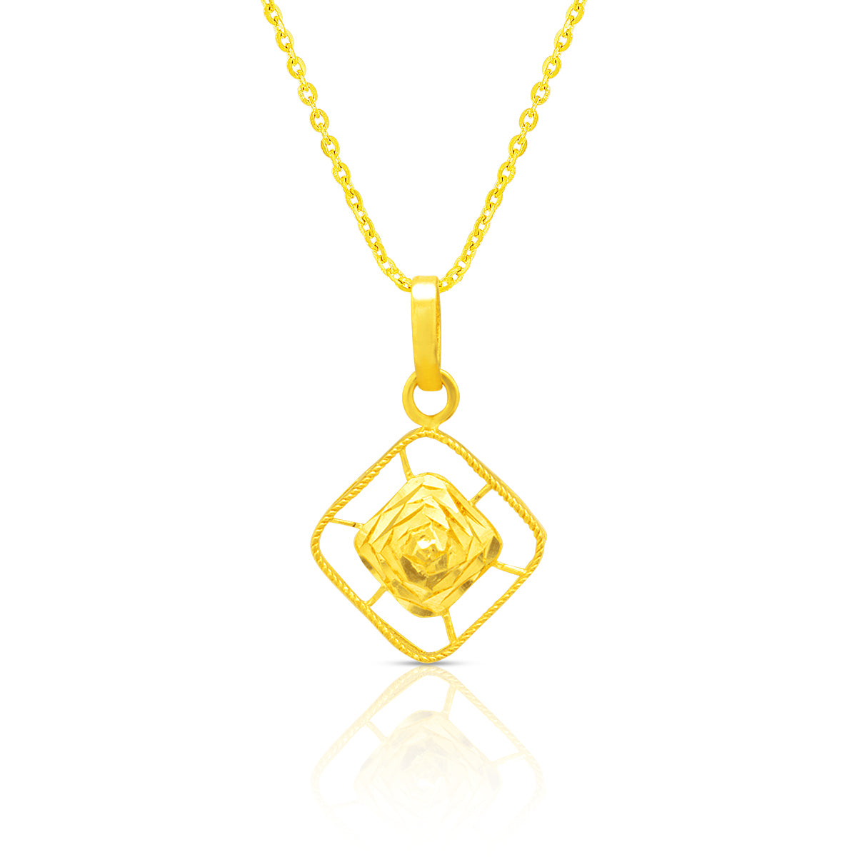 Radiant Bloom Gold Pendant 22K