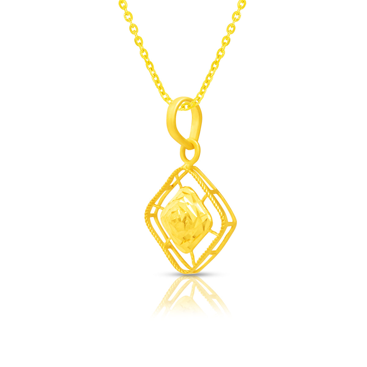 Radiant Bloom Gold Pendant 22K