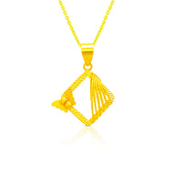 Bold Glow Butterfly Gold Pendant 22K