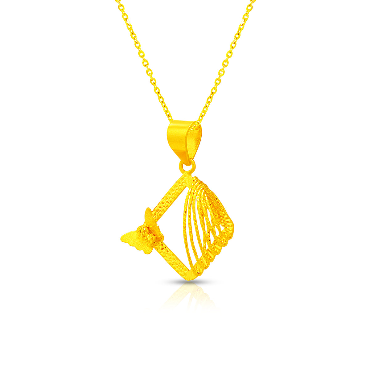 Bold Glow Butterfly Gold Pendant 22K