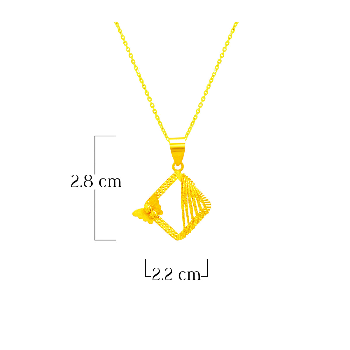 Bold Glow Butterfly Gold Pendant 22K