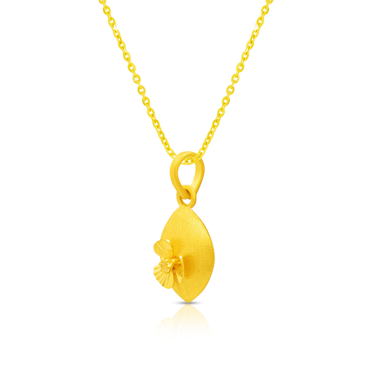 Floral Whisper Gold Pendant 22K