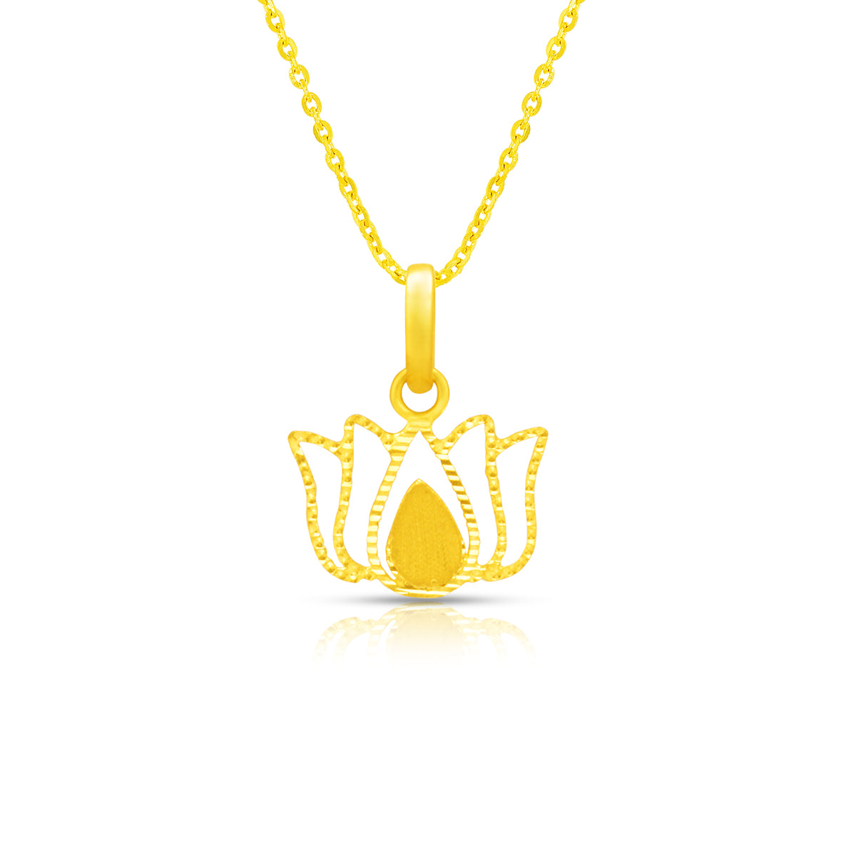 Lotus Elegance Gold Pendant 22K